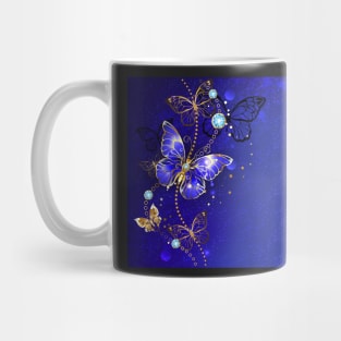 Blue Background with Sapphire Butterflies Mug